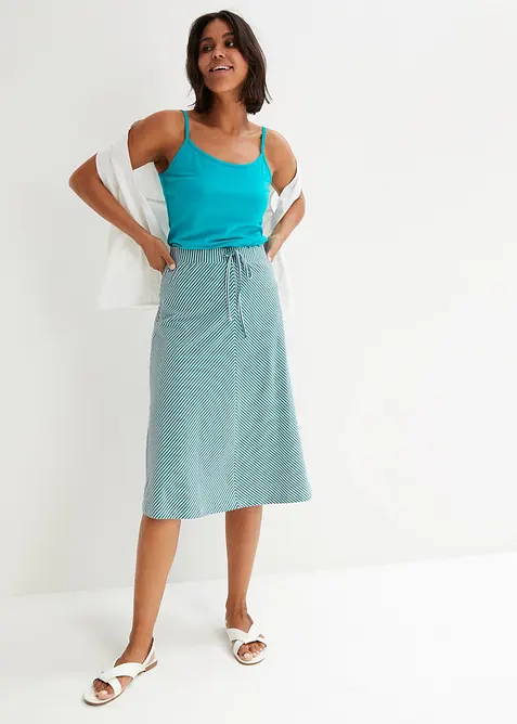 Kn&auml;l&aring;ng randig jerseykjol, bonprix