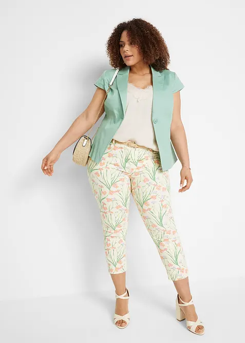 Kortärmad kavaj i bomullssatin, bonprix