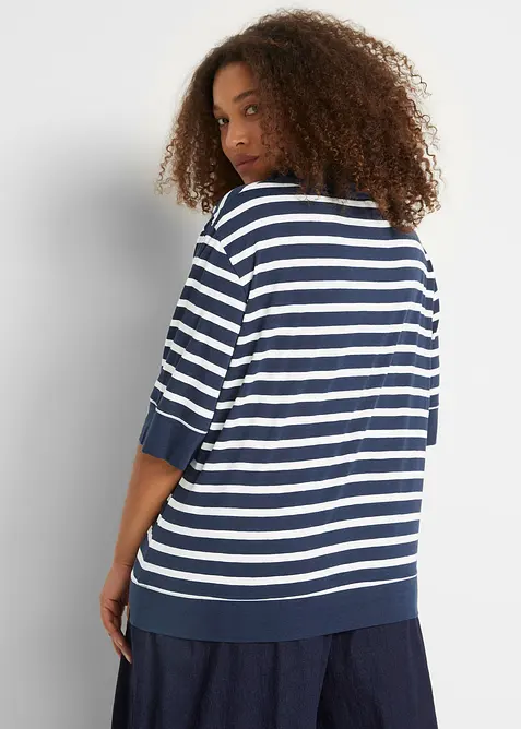 Pikétröja av bomulls- och viskosmix, bonprix