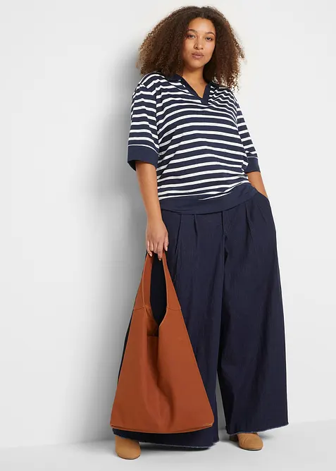 Pikétröja av bomulls- och viskosmix, bonprix