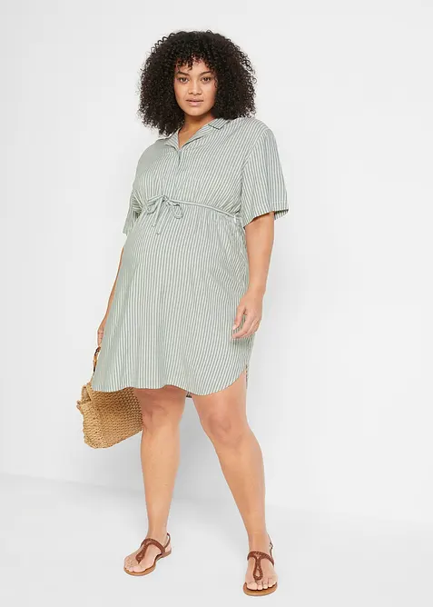 Mamma-/amningsblusklänning i böljande viskos, bonprix