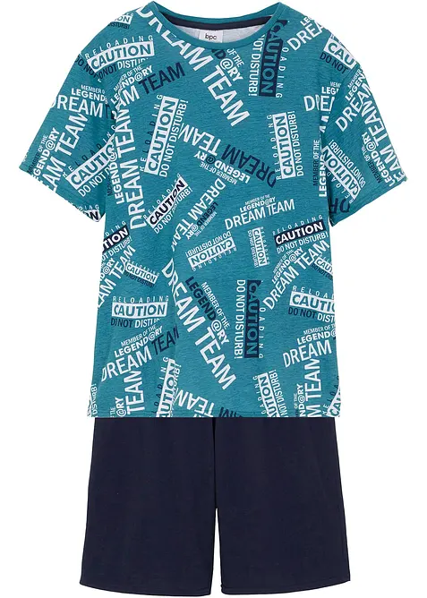 Kort pyjamas av ren bomull (2 delar), bonprix