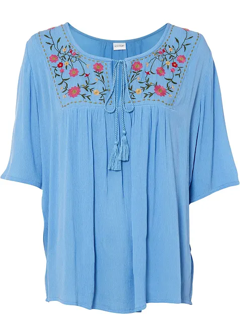 Krinklad tunika av mjuk viskos, bonprix