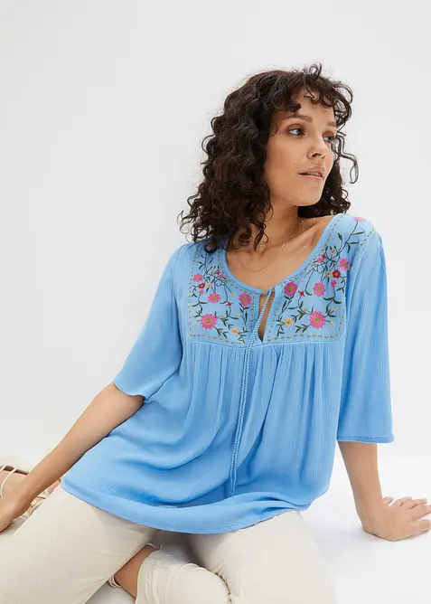 Krinklad tunika av mjuk viskos, bonprix