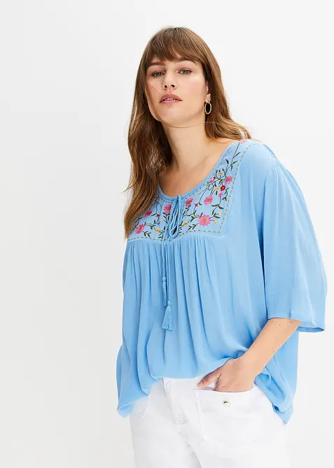 Krinklad tunika av mjuk viskos, bonprix