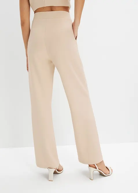 Dra på-byxa i stadig interlock, bonprix