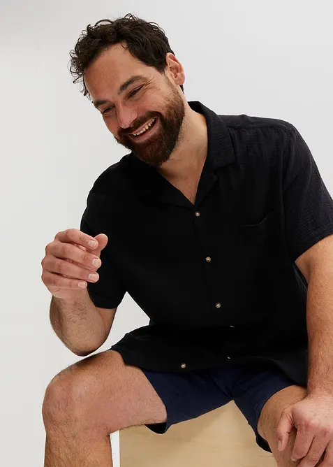 Kort&auml;rmad muslinskjorta, bonprix