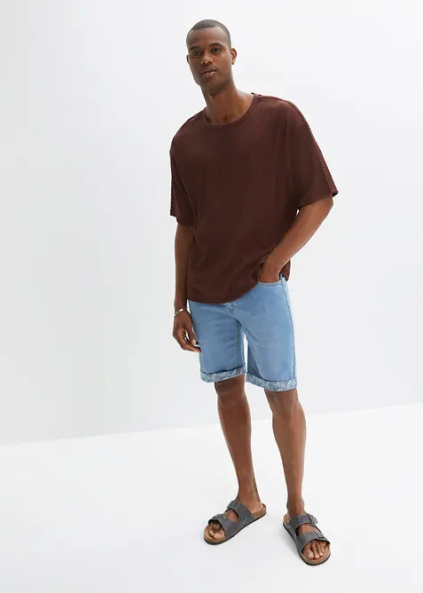 Stretchiga jeansshorts, normal passform, bonprix