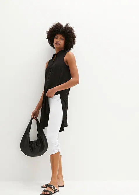 Caprileggings med knapp i ekologisk bomull, bonprix