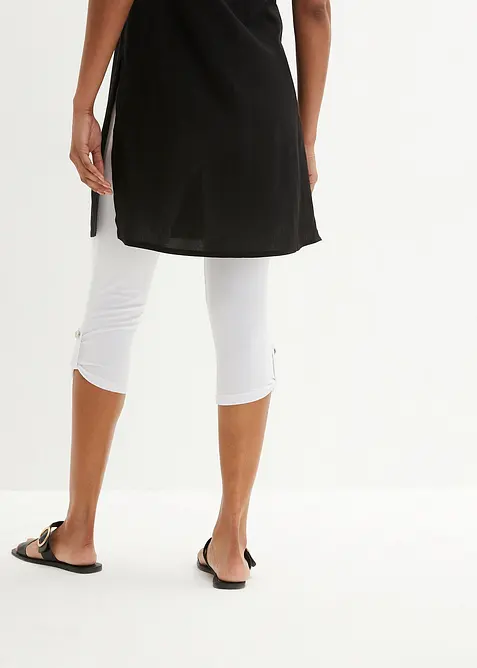 Caprileggings med knapp i ekologisk bomull, bonprix