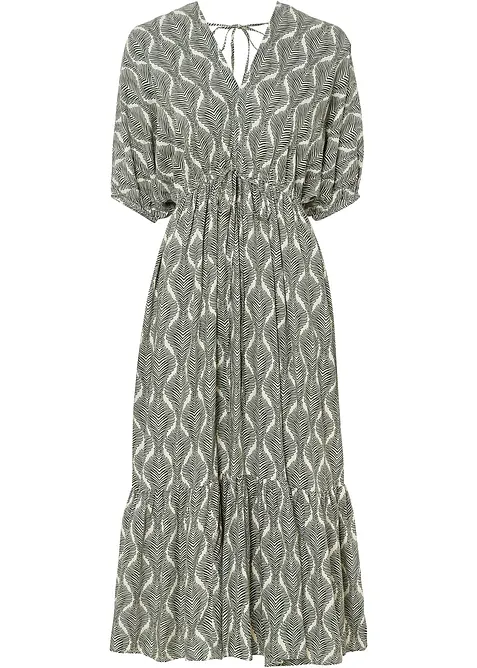 Mellanlång klänning i följsam viskos, bonprix