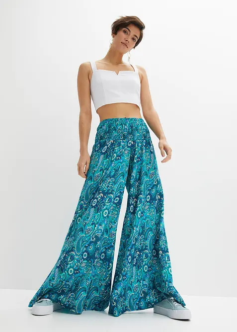 Vid byxa av viskos med mjukt fall, bonprix