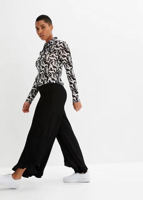 Byxa i dra på-modell av kräpp med struktur, bonprix