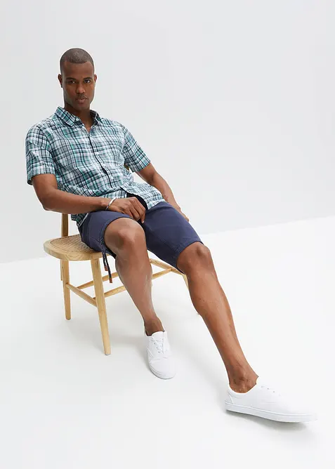 Kortärmad skjorta i bäckebölja av ren bomull, bonprix