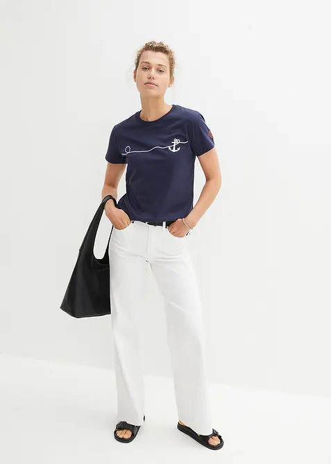 T-shirt med broderi, bonprix