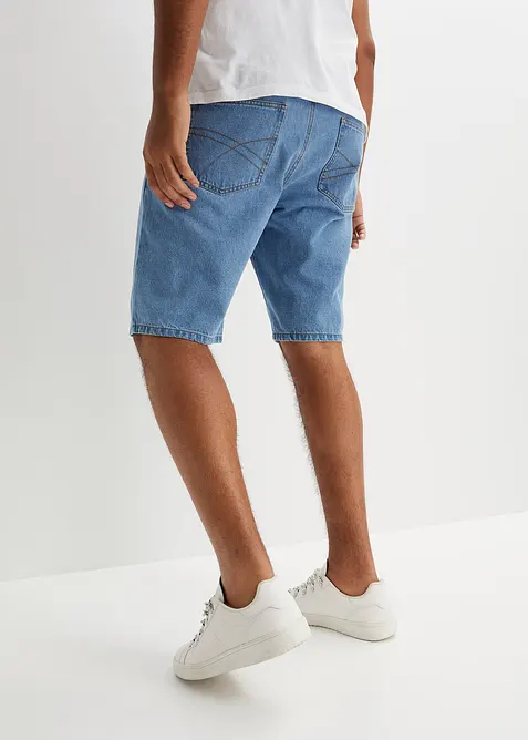 Jeansshorts med t&ouml;jbar midja Classic Fit, bonprix