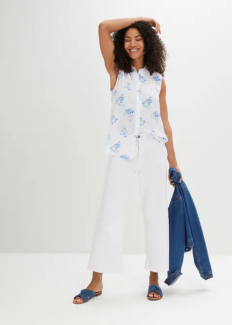 Ärmlös viskosblus, bonprix