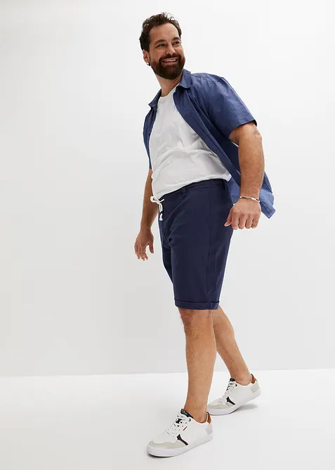 Bermudas i luftig linnemix, normal passform, bonprix