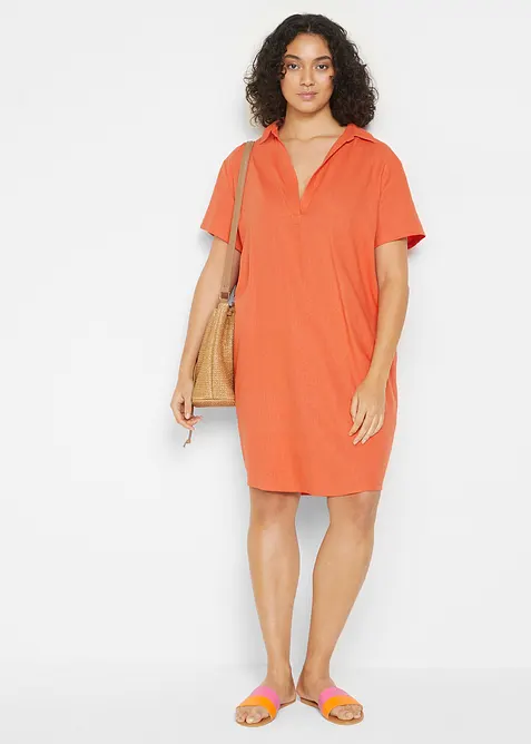 Tunikaklänning i lätt linnemix, bonprix