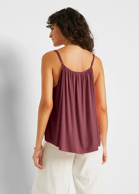 Följsamt viskoslinne med smala axelband, bonprix