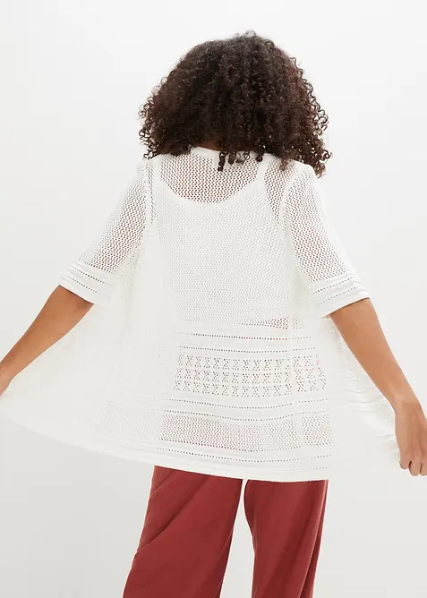 Hålmönstrad cardigan, bonprix