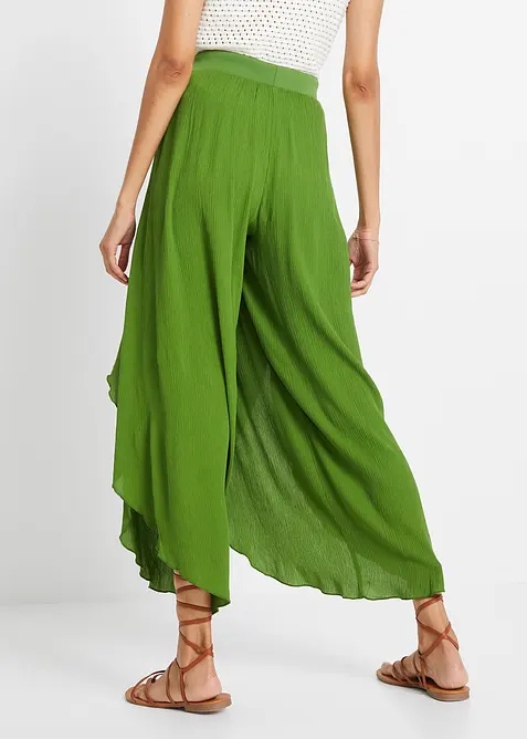 Byxa i krinklat material med struktur, bonprix