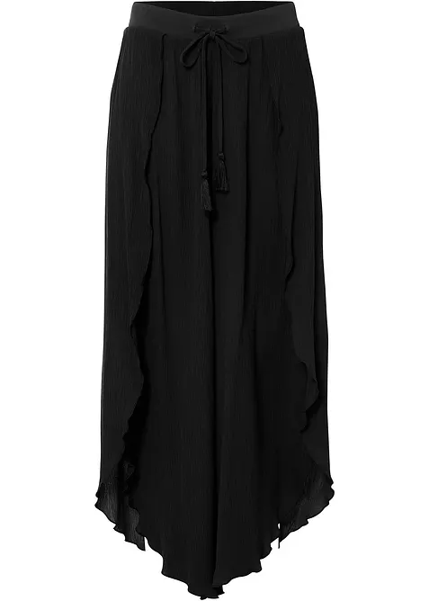 Byxa i krinklat material med struktur, bonprix