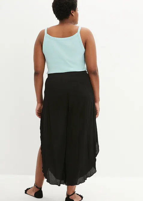 Byxa i krinklat material med struktur, bonprix