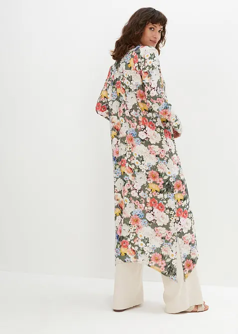 Lång blus i mjuk viskos, bonprix