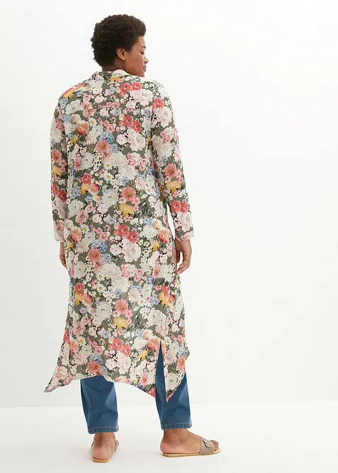 Lång blus i mjuk viskos, bonprix