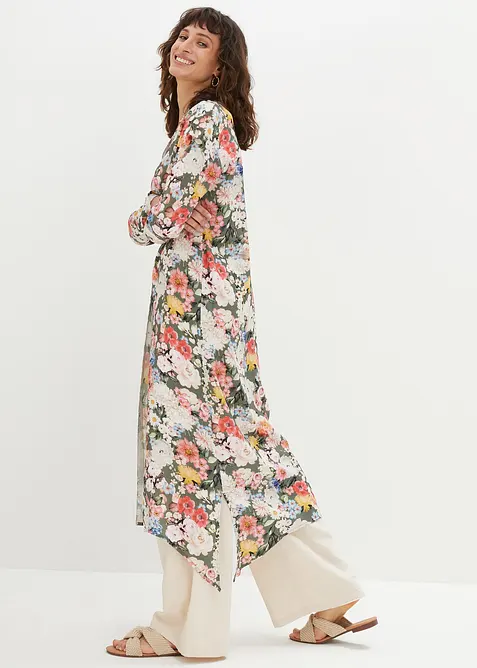 Lång blus i mjuk viskos, bonprix