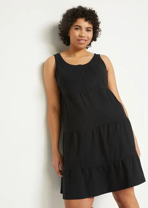 Kort jerseyklänning i bomull, bonprix