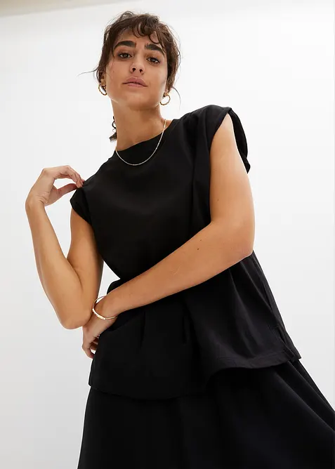 Oversizetopp med f&ouml;rst&auml;rkt axelparti, bonprix