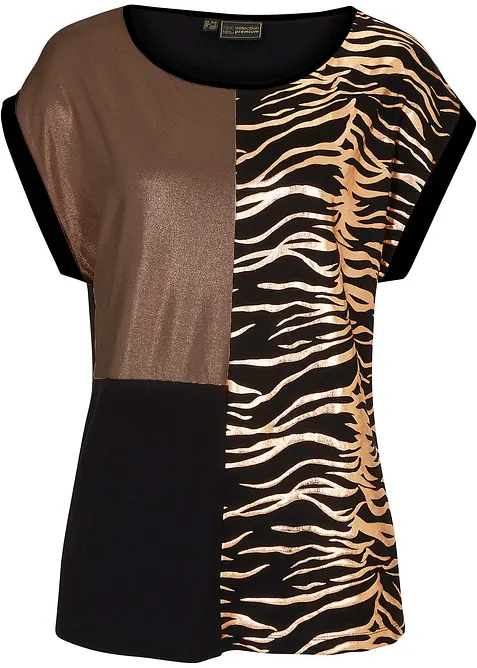 Topp med lappt&auml;ckslook, bonprix