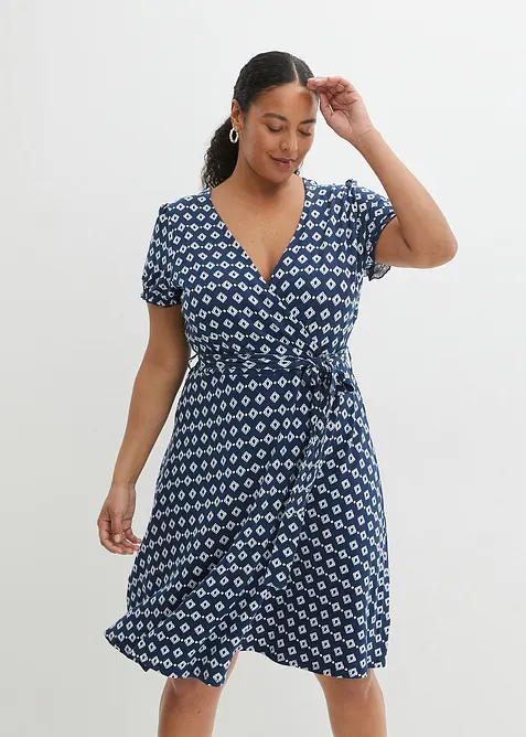 Jerseykl&auml;nning i viskosmix, bonprix