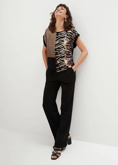 Topp med lappt&auml;ckslook, bonprix