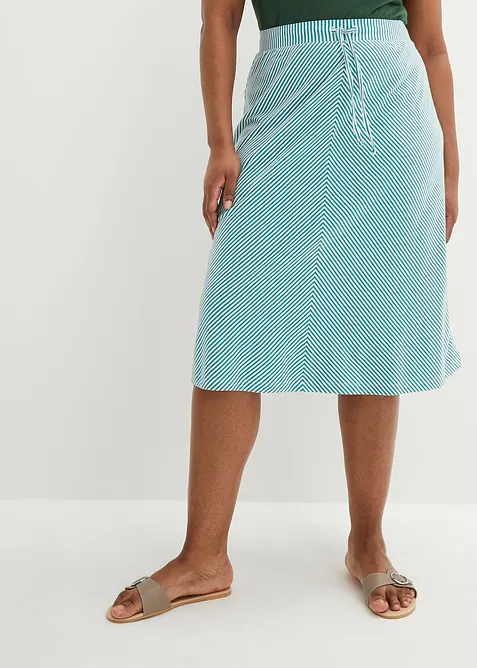 Kn&auml;l&aring;ng randig jerseykjol, bonprix