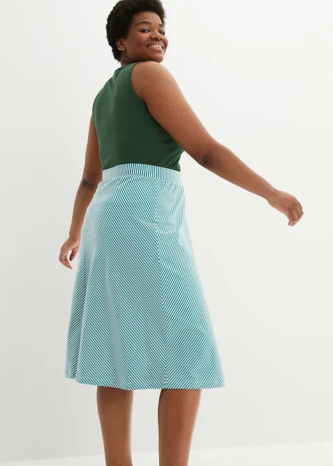 Kn&auml;l&aring;ng randig jerseykjol, bonprix