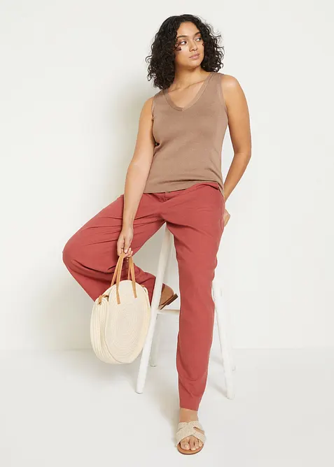 Palazzobyxa med linne, bonprix