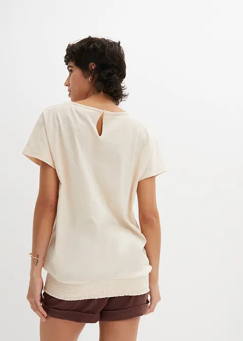 Flammgarnstopp av ekologisk bomull med smockad nederkant, bonprix