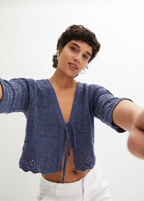 H&aring;lm&ouml;nstrad bolero med 3/4-&auml;rm, bonprix