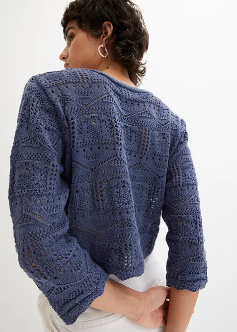 H&aring;lm&ouml;nstrad bolero med 3/4-&auml;rm, bonprix