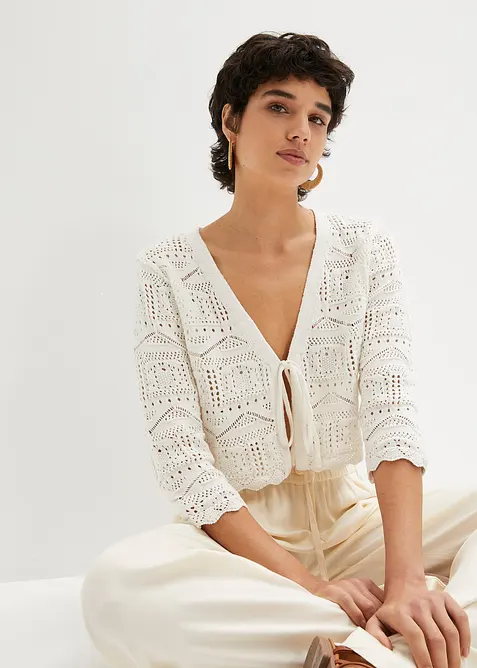 H&aring;lm&ouml;nstrad bolero med 3/4-&auml;rm, bonprix