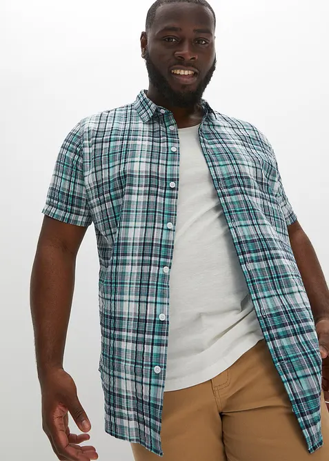 Kortärmad skjorta i bäckebölja av ren bomull, bonprix