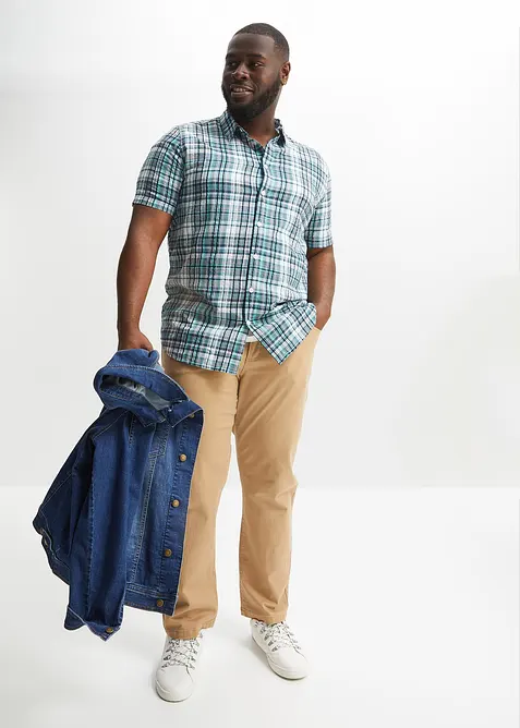 Kortärmad skjorta i bäckebölja av ren bomull, bonprix