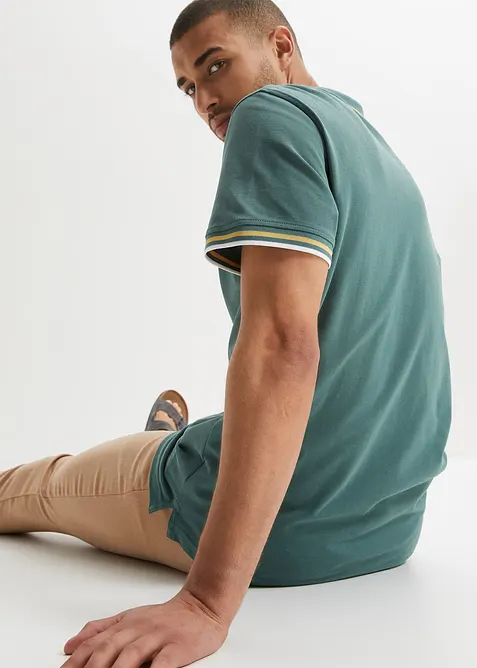 Pikétröja med korta ärmar, av ren bomull (2-pack), bonprix