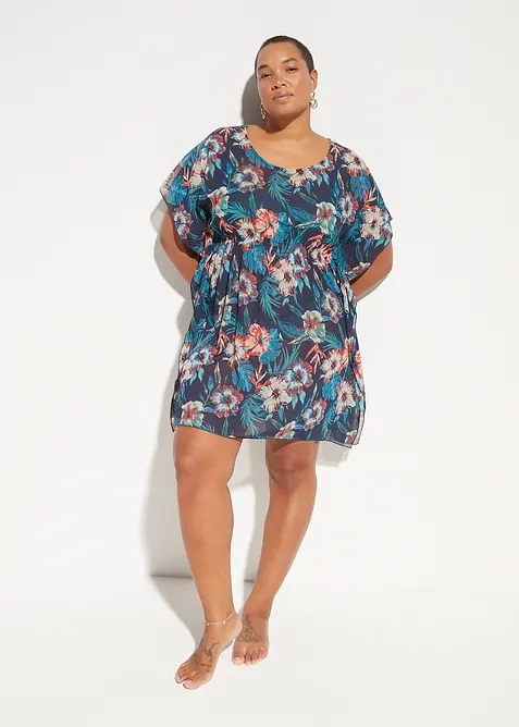 Lång strandtunika av tunn chiffong, bonprix