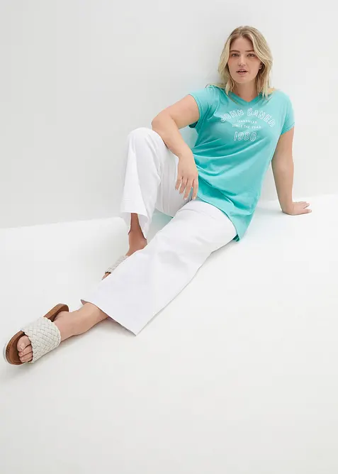 Lång topp i ren ekologisk bomull, bonprix