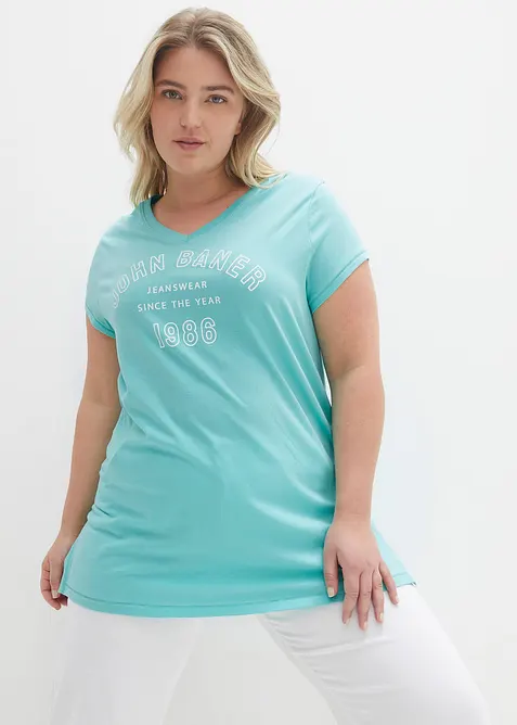 Lång topp i ren ekologisk bomull, bonprix