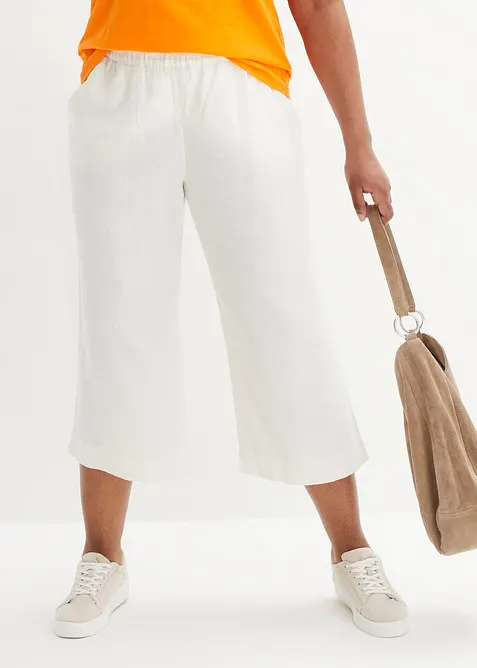 Vadl&aring;nga culotter i linnemix, bonprix